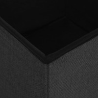 Miniatyr av produktbild för Hopfällbar förvaringspall svart konstlinne