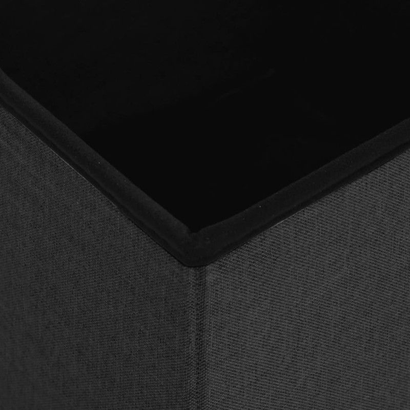 Produktbild för Hopfällbara förvaringspallar 2 st svart konstlinne