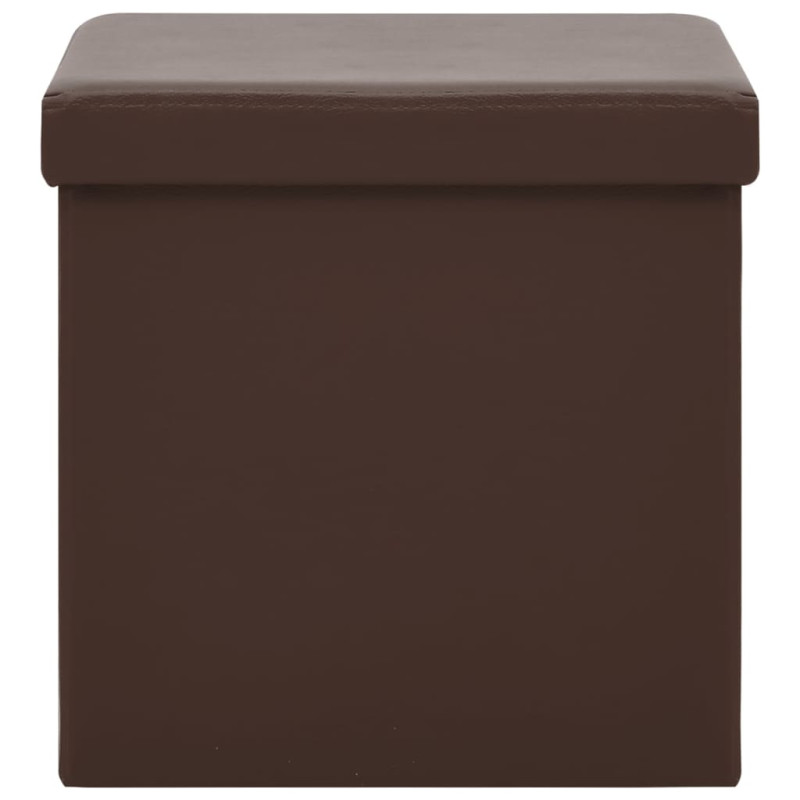 Produktbild för Hopfällbar förvaringspall brun PVC
