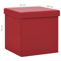 Miniatyr av produktbild för Hopfällbar förvaringspall vinröd PVC