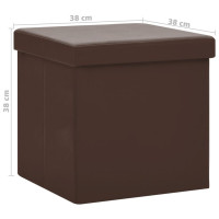 Miniatyr av produktbild för Hopfällbara förvaringspallar 2 st brun PVC