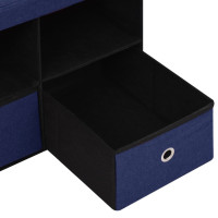 Miniatyr av produktbild för Hopfällbar förvaringsbänk blå 76x38x38 cm konstlinne