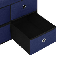 Miniatyr av produktbild för Hopfällbar förvaringsbänk blå 76x38x38 cm konstlinne