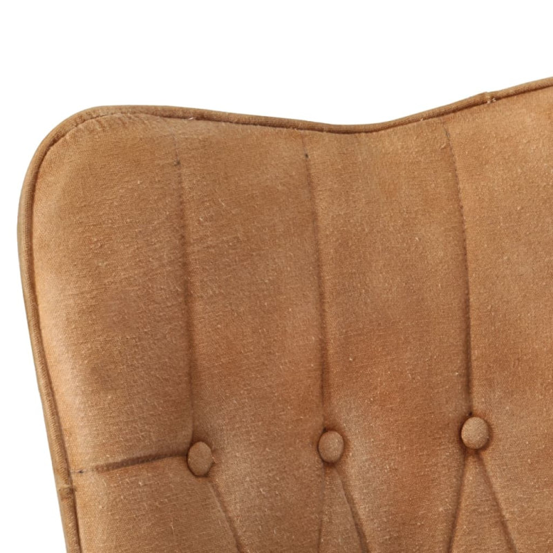 Produktbild för Öronlappsfåtölj brun kanvas