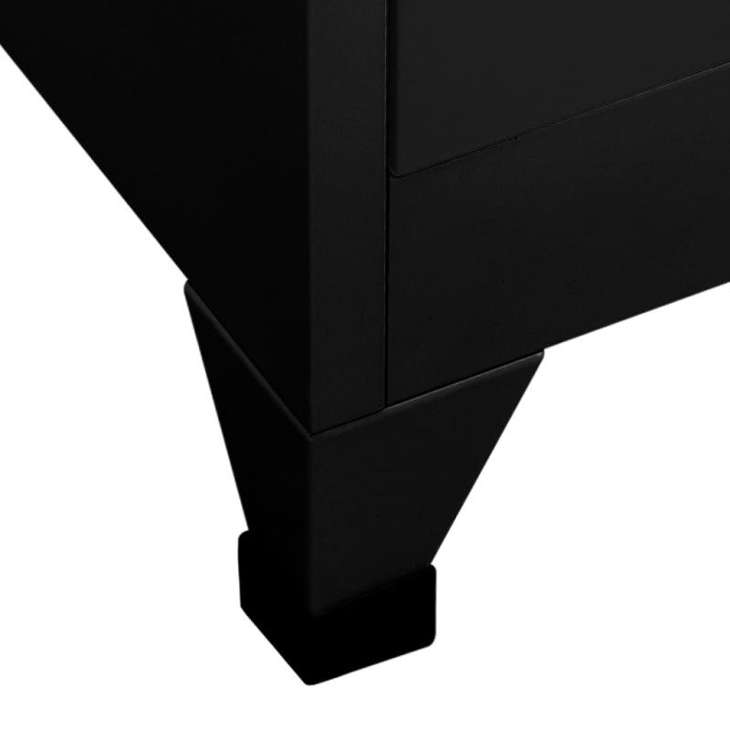 Produktbild för Förvaringsskåp svart 90x40x180 cm stål