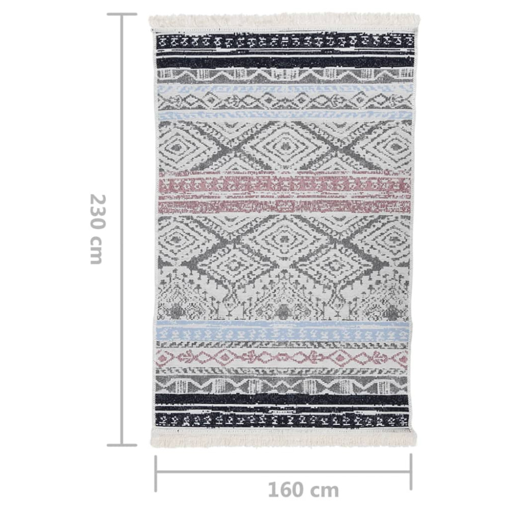 Produktbild för Matta rosa och aqua 160x230 cm bomull
