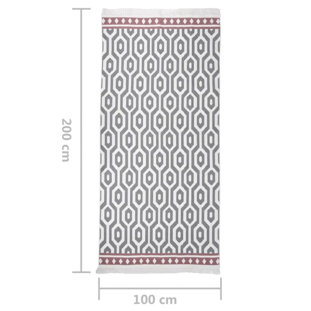 Produktbild för Matta grå 100x200 cm bomull