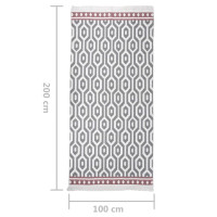 Produktbild för Matta grå 100x200 cm bomull
