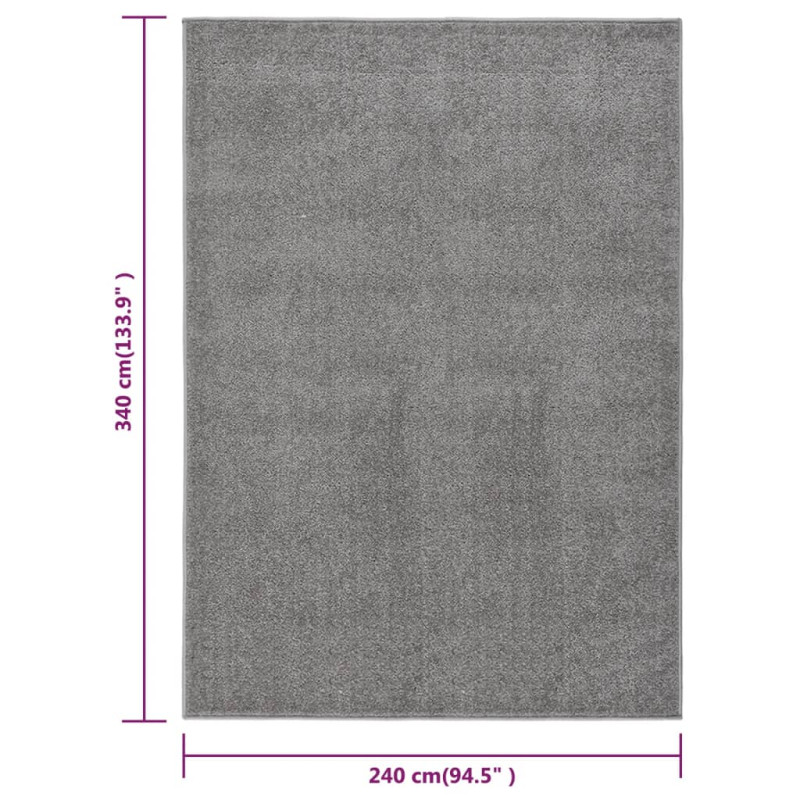 Produktbild för Matta 240x340 cm grå