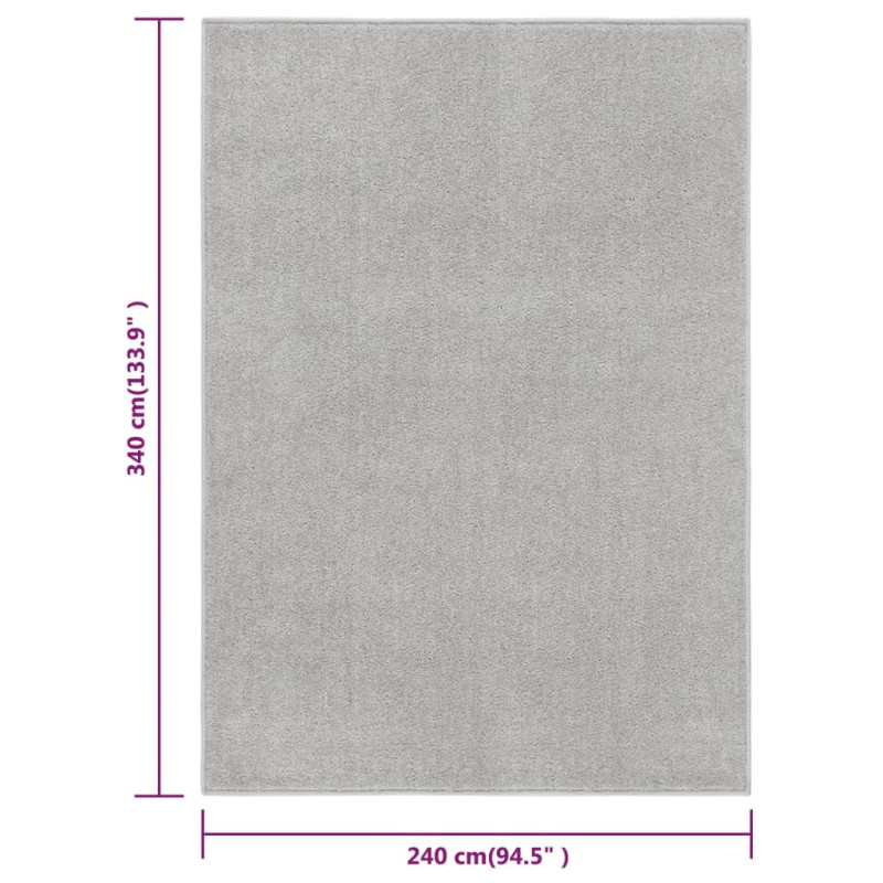 Produktbild för Matta 240x340 cm ljusgrå