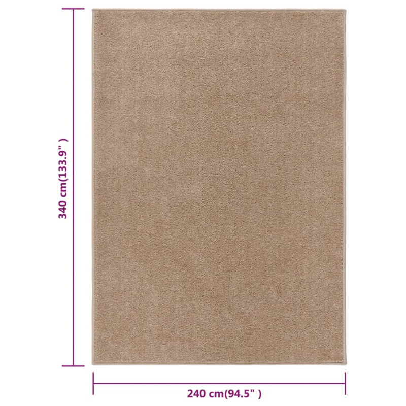 Produktbild för Matta 240x340 cm brun