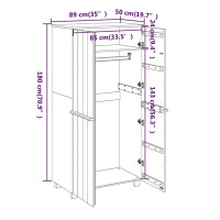 Produktbild för Garderob HAMAR honungsbrun 89x50x180 cm massiv furu