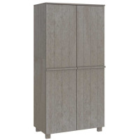 Produktbild för Garderob HAMAR ljusgrå 89x50x180 cm massiv furu