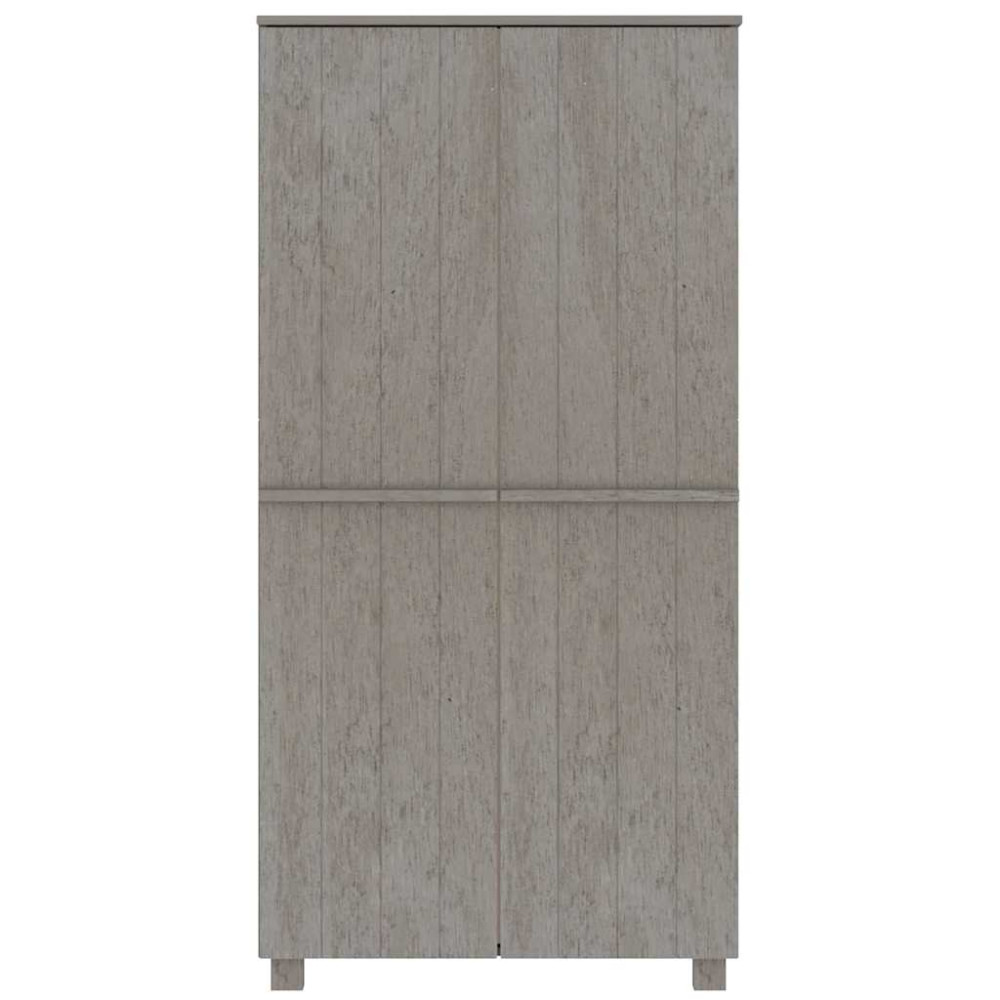 Produktbild för Garderob HAMAR ljusgrå 89x50x180 cm massiv furu