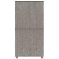 Produktbild för Garderob HAMAR ljusgrå 89x50x180 cm massiv furu