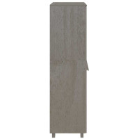 Produktbild för Garderob HAMAR ljusgrå 89x50x180 cm massiv furu