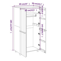 Produktbild för Garderob HAMAR ljusgrå 89x50x180 cm massiv furu