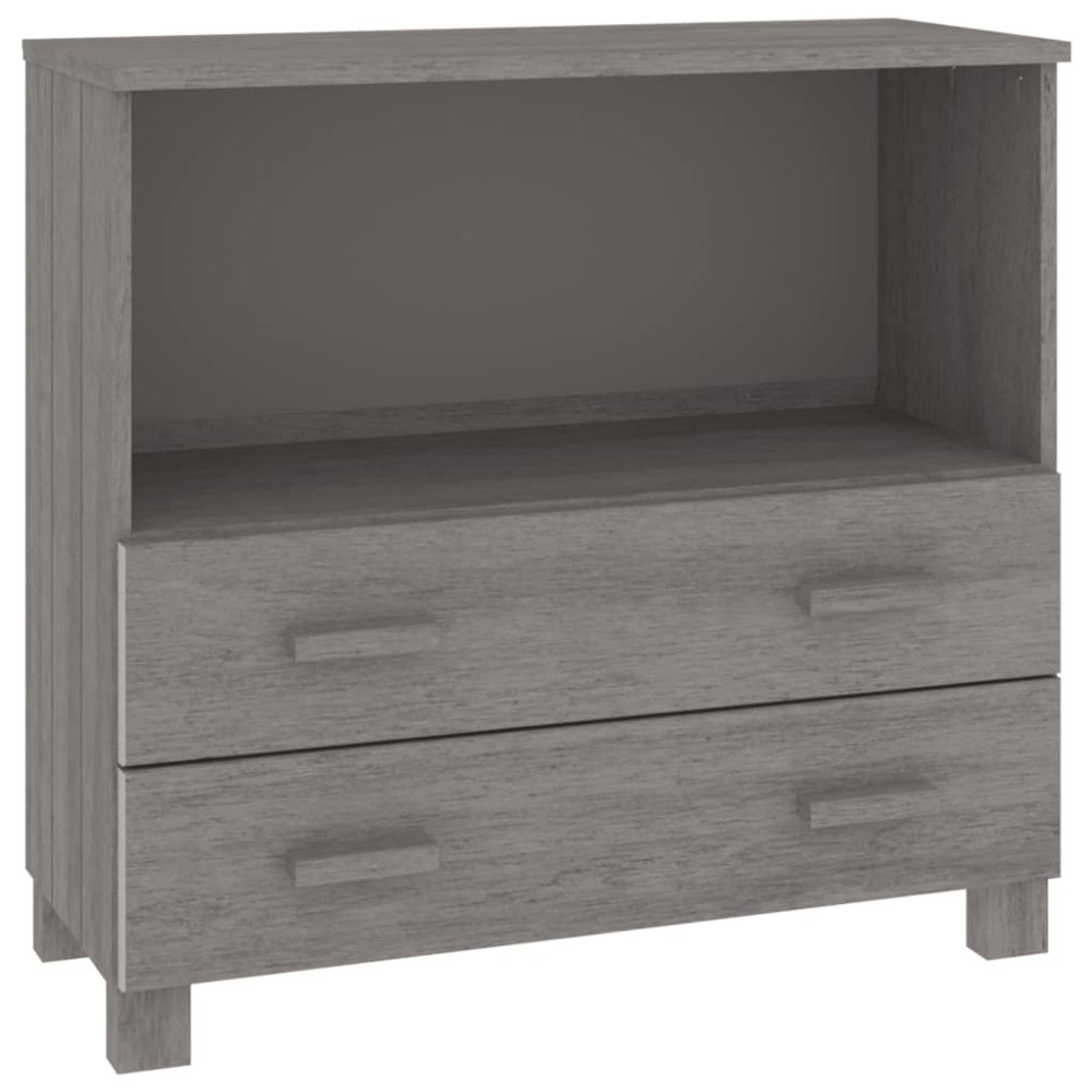 Produktbild för Byrå HAMAR ljusgrå 85x35x80 cm massiv furu