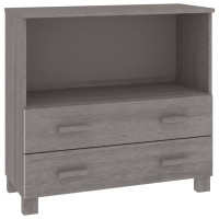 Produktbild för Byrå HAMAR ljusgrå 85x35x80 cm massiv furu