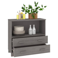 Produktbild för Byrå HAMAR ljusgrå 85x35x80 cm massiv furu