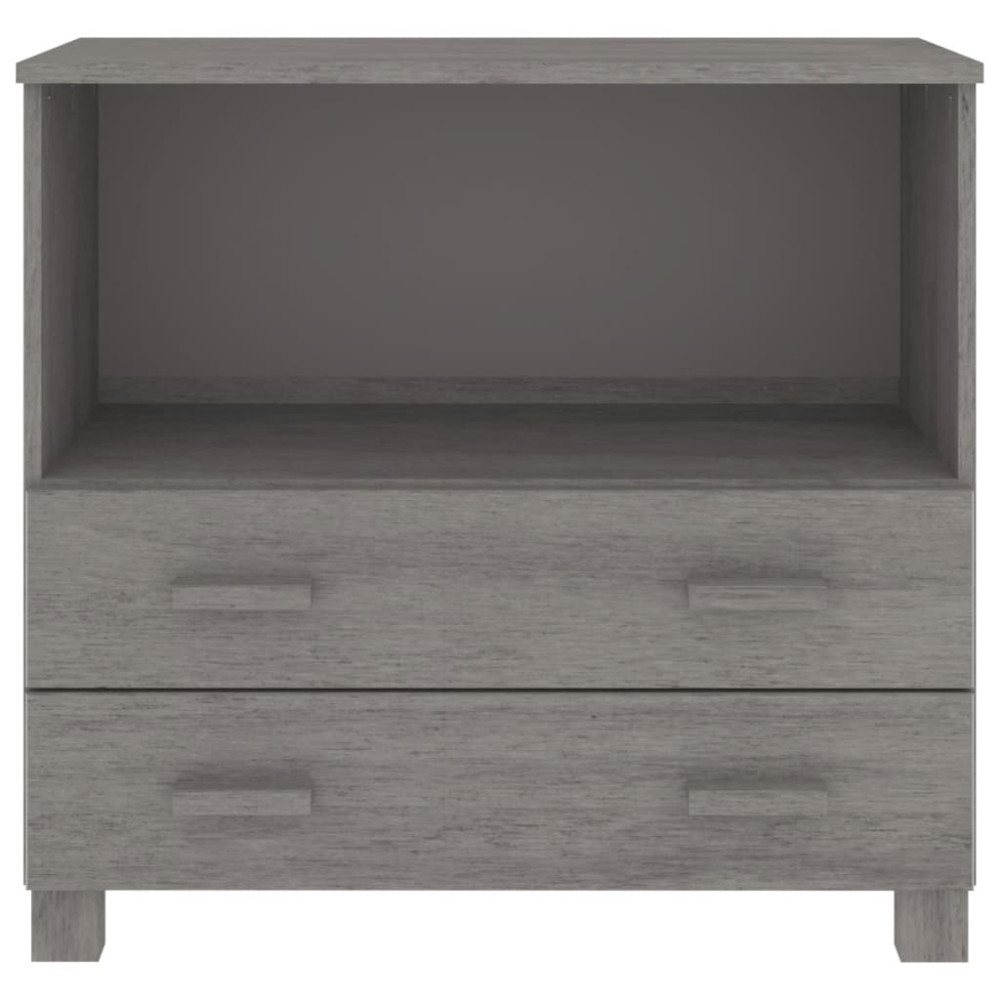 Produktbild för Byrå HAMAR ljusgrå 85x35x80 cm massiv furu