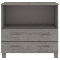 Produktbild för Byrå HAMAR ljusgrå 85x35x80 cm massiv furu