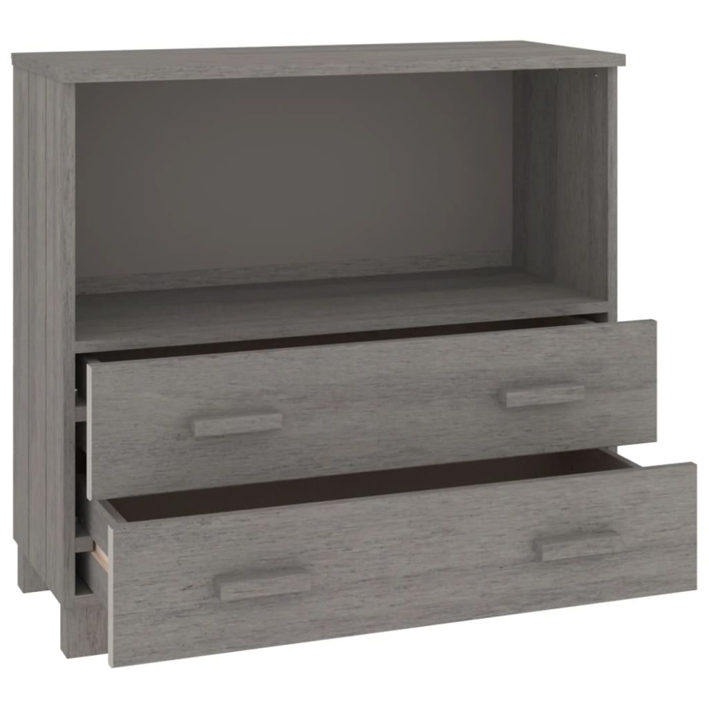 Produktbild för Byrå HAMAR ljusgrå 85x35x80 cm massiv furu