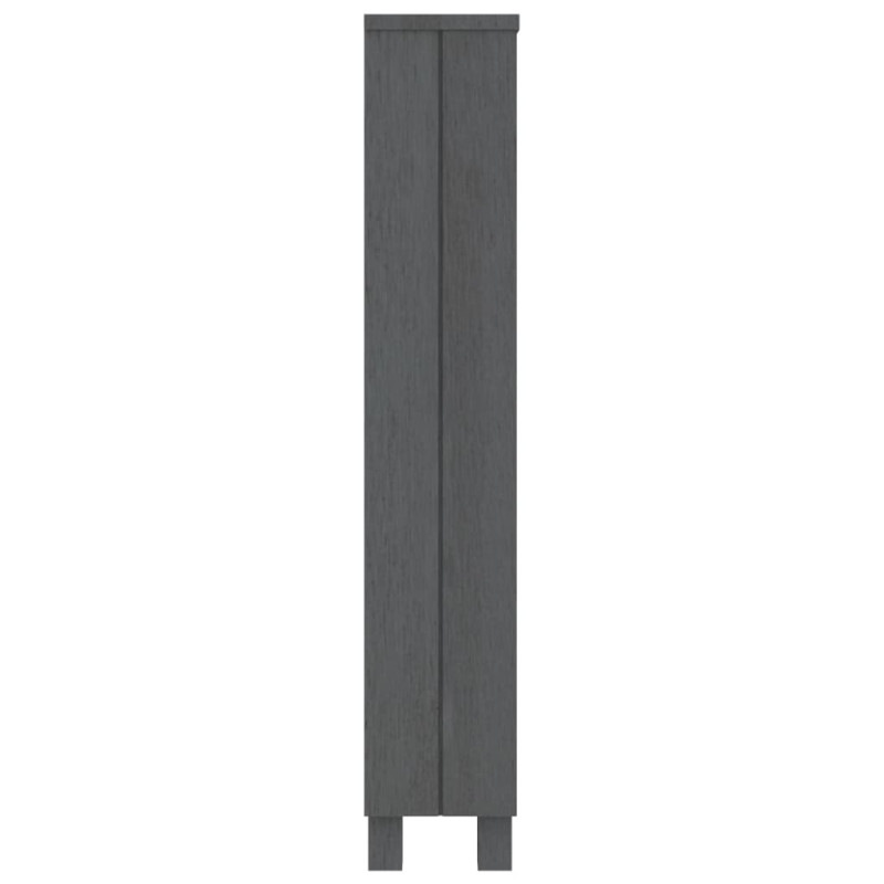 Produktbild för Cd-hylla HAMAR mörkgrå 45x18x100 cm massiv furu