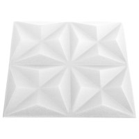 Miniatyr av produktbild för 3D Väggpaneler 12 st 50x50 cm origami vit 3 m²