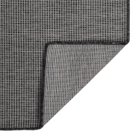 Produktbild för Utomhusmatta plattvävd 100x200 cm grå