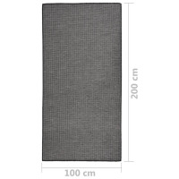 Produktbild för Utomhusmatta plattvävd 100x200 cm grå