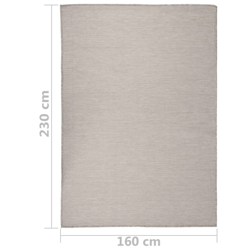 Produktbild för Utomhusmatta plattvävd 160x230 cm taupe