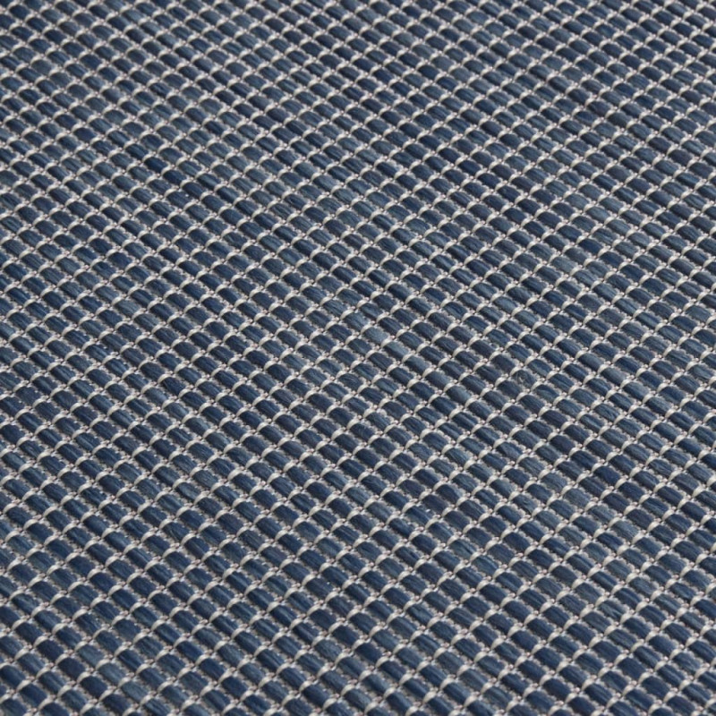 Produktbild för Utomhusmatta plattvävd 160x230 cm blå