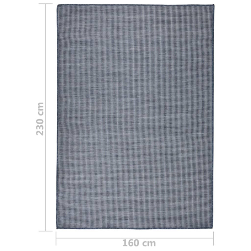 Produktbild för Utomhusmatta plattvävd 160x230 cm blå
