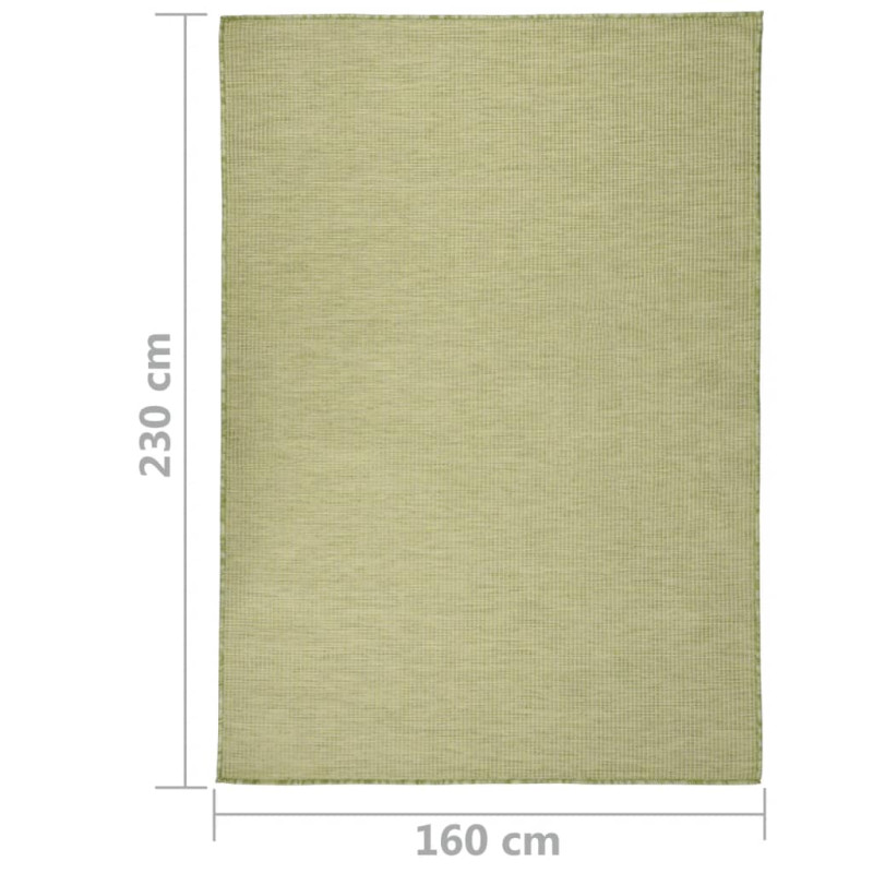 Produktbild för Utomhusmatta plattvävd 160x230 cm grön