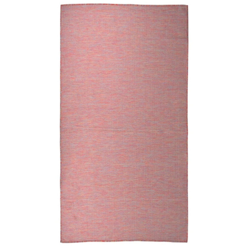 Produktbild för Utomhusmatta plattvävd 80x150 cm röd
