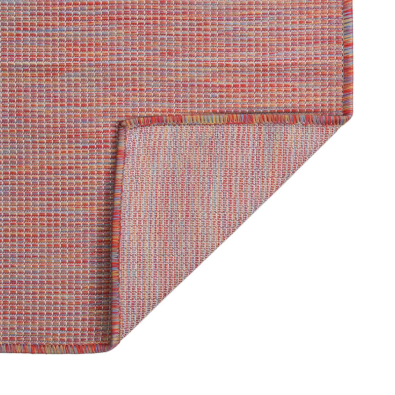 Produktbild för Utomhusmatta plattvävd 80x150 cm röd