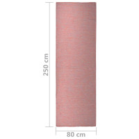 Miniatyr av produktbild för Utomhusmatta plattvävd 80x250 cm röd