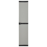 Produktbild för Trädgårdsskåp 3 hyllor grå och svart 34x40x168 cm