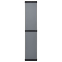 Produktbild för Trädgårdsskåp 3 hyllor grå och svart 34x40x168 cm