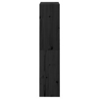 Produktbild för Bokhylla/rumsavdelare svart 60x30x135,5 cm massiv furu