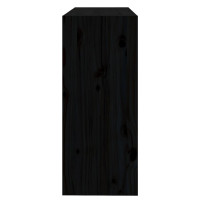 Produktbild för Bokhylla/rumsavdelare svart 80x30x71,5 cm massiv furu