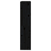 Produktbild för Bokhylla/Rumsavdelare svart 80x30x135,5 cm massiv furu