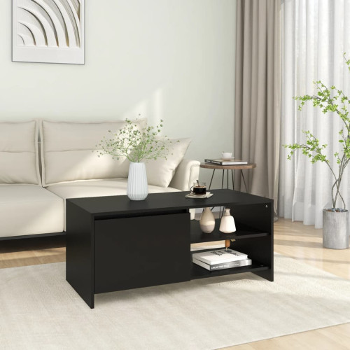 vidaXL Soffbord svart 102x50x45 cm konstruerat trä