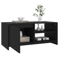 Produktbild för Soffbord svart 102x50x45 cm konstruerat trä