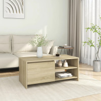 Produktbild för Soffbord sonoma-ek 102x50x45 cm konstruerat trä