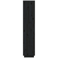 Produktbild för Bokhylla/rumsavdelare svart 40x35x167 cm massiv furu