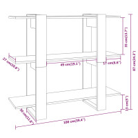 Produktbild för Bokhylla/Rumsavdelare svart 100x30x87 cm