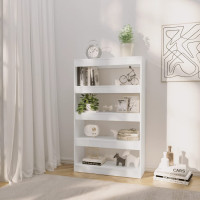 Produktbild för Bokhylla/rumsavdelare vit 80x30x135 cm konstruerat trä