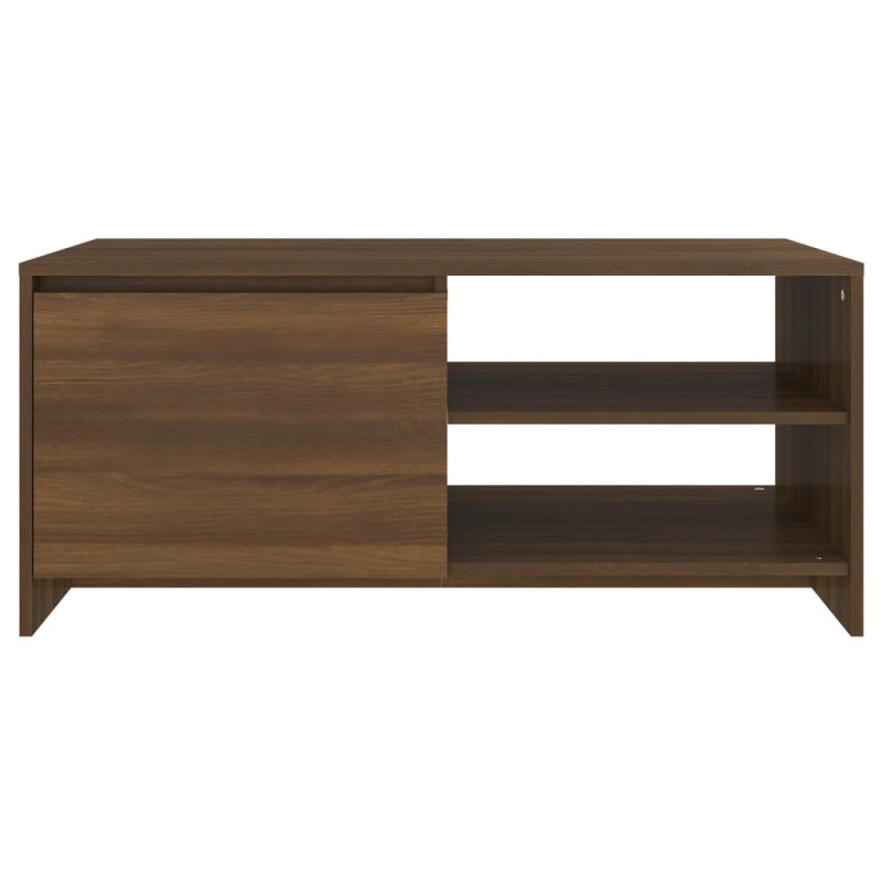 Produktbild för Soffbord brun ek 102x50x45 cm konstruerat trä